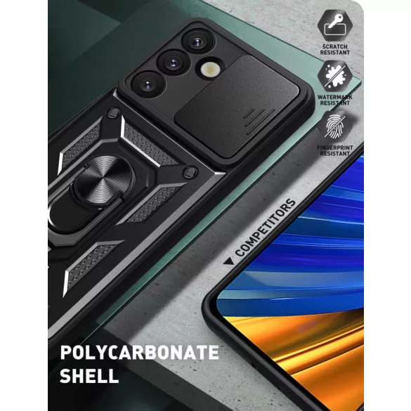 Hybrid Armor Camshield tok Samsung Galaxy S25 Edge - fekete