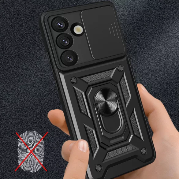 Hybrid Armor Camshield tok Samsung Galaxy S25 Edge - fekete