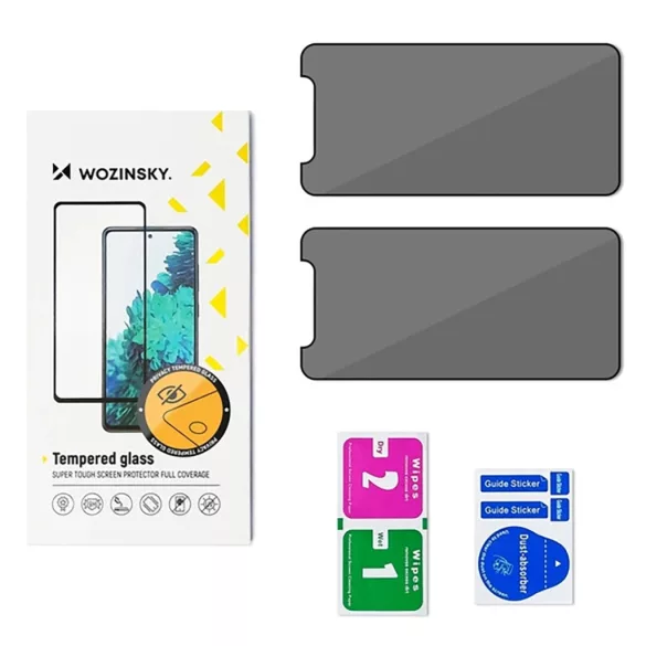 Wozinsky Privacy Glass betekintésvédett edzett üveg fekete szegéllyel Samsung Galaxy A06 4G/Samsung Galaxy A06 5G - 2 db