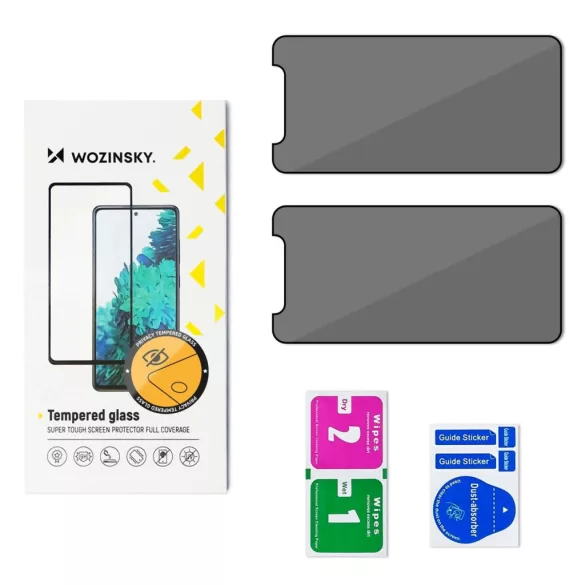 Wozinsky Privacy Glass betekintésvédett edzett üveg fekete szegéllyel Xiaomi Redmi Note 14S - 2 db