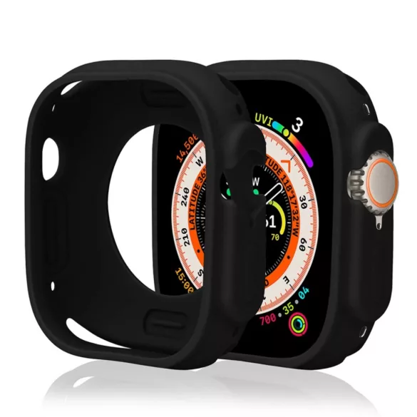Silicone tok Apple Watch 45mm - fekete