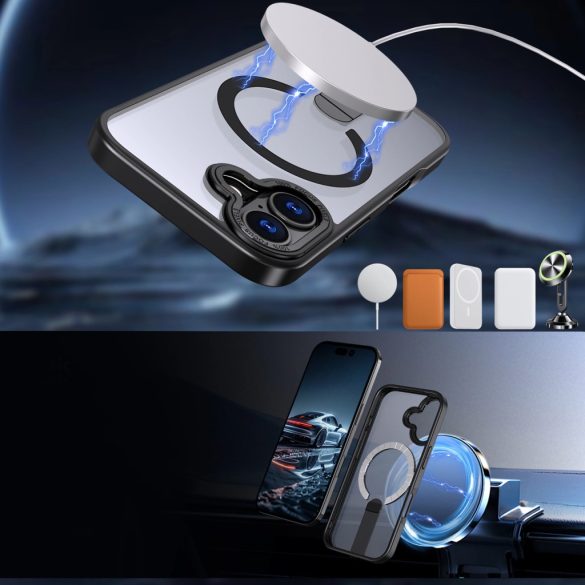Hybrid Armor X MagSafe-kompatibilis tok iPhone 17 - fekete