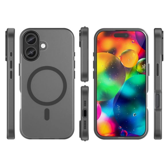 Magnetic Abrasive MagSafe-kompatibilis tok iPhone 17 - fekete