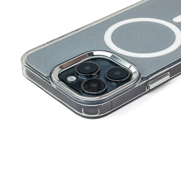Glitter tok MagSafe kompatibilis iPhone 17 készülékhez - félig átlátszó