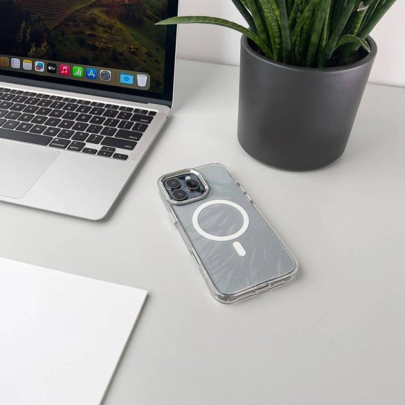 Glitter tok MagSafe kompatibilis iPhone 17 készülékhez - félig átlátszó