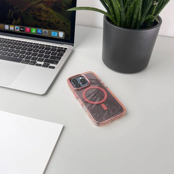 Csillám tok MagSafe kompatibilis iPhone 17 készülékhez - Rózsaszín