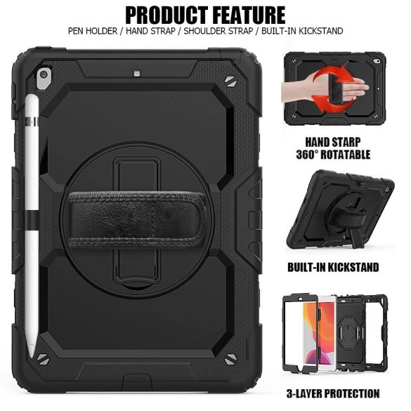 Tech-Protect Solid360 tok iPad 10.2" 7/8/9 gen. - fekete