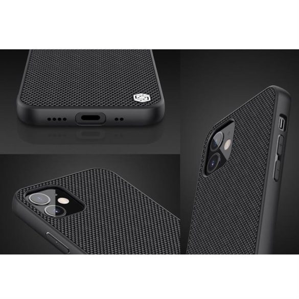 Nillkin textúrájú tok masszív telefontok gél tok és nylon hátán iPhone 12 mini fekete