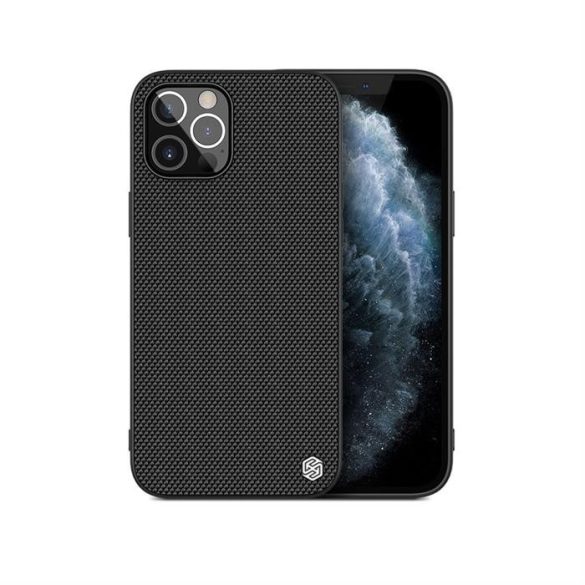 Nillkin textúrájú tok masszív telefontok gél tok és nylon hátán iPhone 12 Pro Max fekete