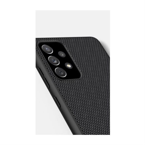 Nillkin textúrájú tok masszív telefontok gél tok és nylon hátán Samsung Galaxy A72 4G fekete