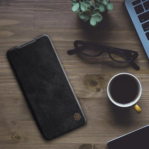 Nillkin Qin eredeti bőr telefontok Xiaomi redmi Note 10 5g fekete
