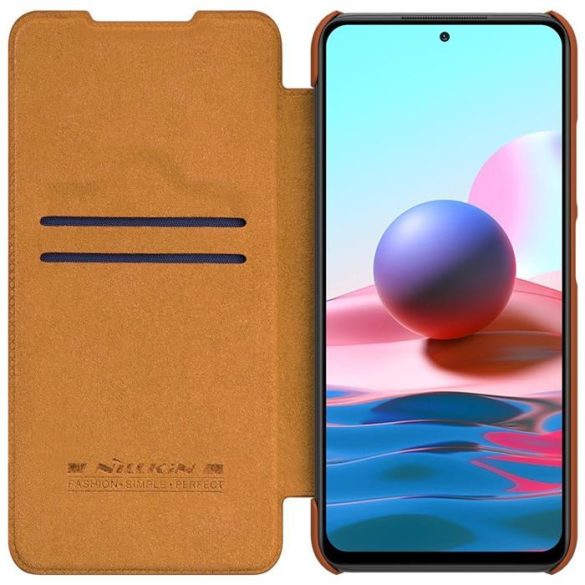 Nillkin Qin könyvtok Xiaomi Redmi Note 10 5G barna