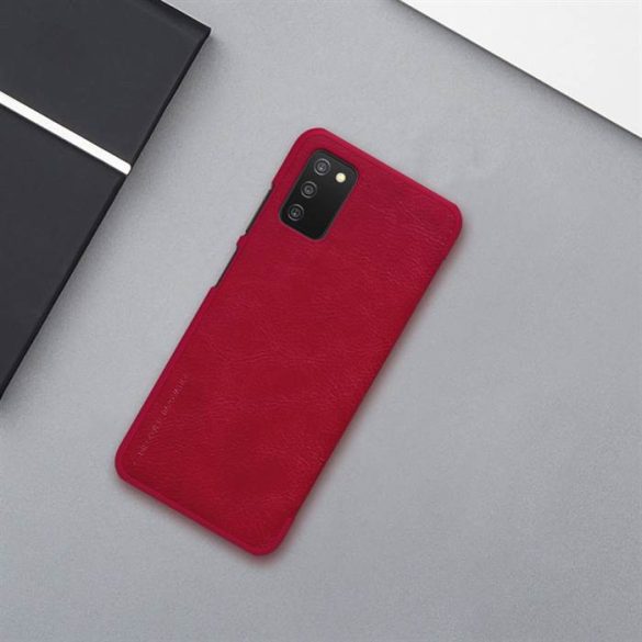 Nillkin Qin eredeti bőr telefontok a Samsung Galaxy A03s barna