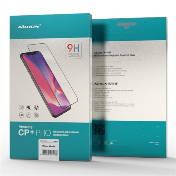 Nillkin CP + PRO Ultra vékony teljes képernyős edzett üveg tempered glass 0,2 mm 9H iPhone 13 mini fekete üvegfólia