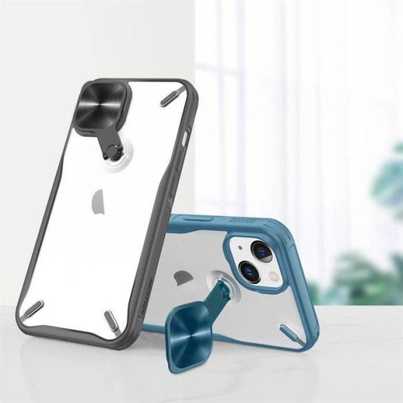 Nillkin Cyclops tok Tartós telefon tok kameravédős telefontoklel és összecsukható kitámasztható iPhone 13 kék