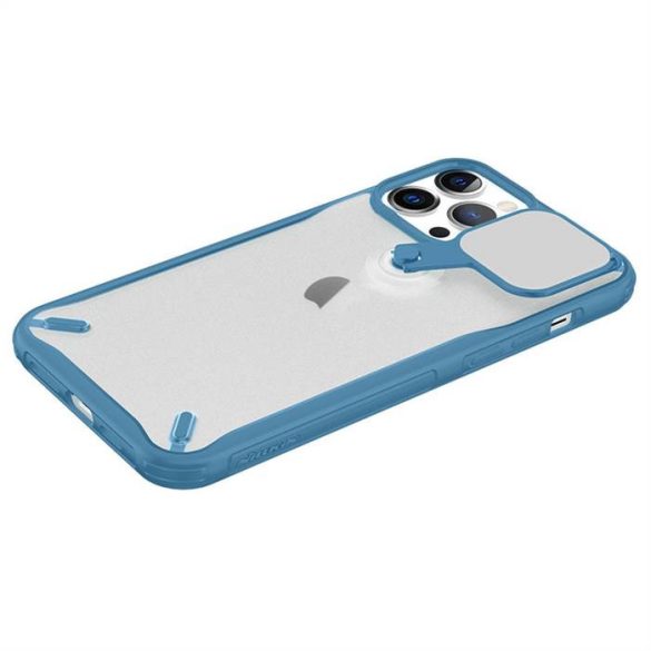 Nillkin Cyclops tok Tartós telefon tok kameravédős telefontok és összecsukható kitámasztható iPhone 13 Pro kék
