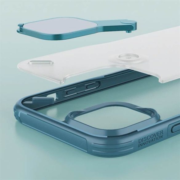Nillkin Cyclops tok Tartós telefon tok kameravédős telefontok és összecsukható kitámasztható iPhone 13 Pro kék