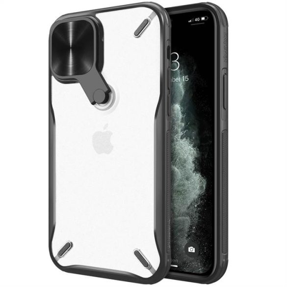Nillkin Cyclops tok tartós telefontok kameravédős telefontok és összecsukható kitámasztóval iPhone 13 Pro Max fekete