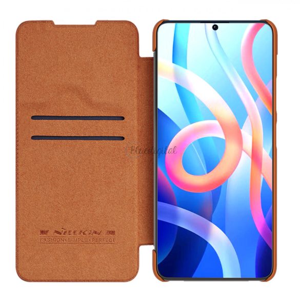 Nillkin Qin könyvtok Xiaomi Redmi Note 11T 5G / Note 11S 5G / Poco M4 Pro 5G - barna