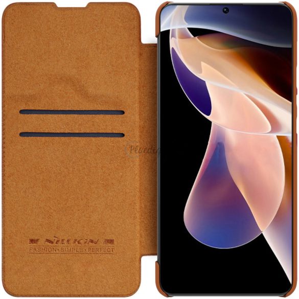 Nillkin Qin könyvtok Xiaomi 11i/Xiaomi 11i HyperCharge/Xiaomi Redmi Note 11 Pro Plus 5G - barna