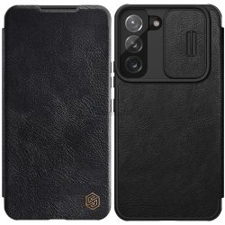   Nillkin Qin Leather Pro tok Samsung Galaxy S22 + (S22 Plus) Kameravédő fedővel fekete
