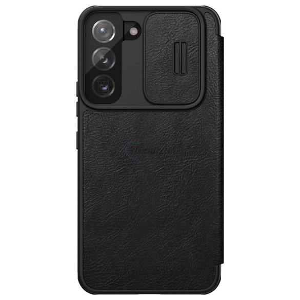 Nillkin Qin Leather Pro tok Samsung Galaxy S22 + (S22 Plus) Kameravédő fedővel fekete