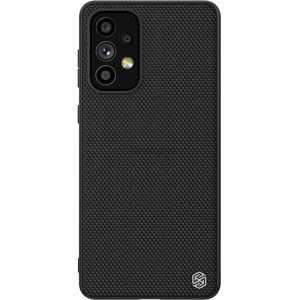 Nillkin texturált tok egy tartós megerősített géltok nejlon hátlappal Samsung Galaxy A73 fekete hátulján