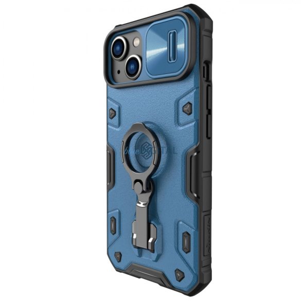 Nillkin CamShield Armor Pro Case iPhone 14 Armor tok kameravédővel gyűrűs állvánnyal Kék