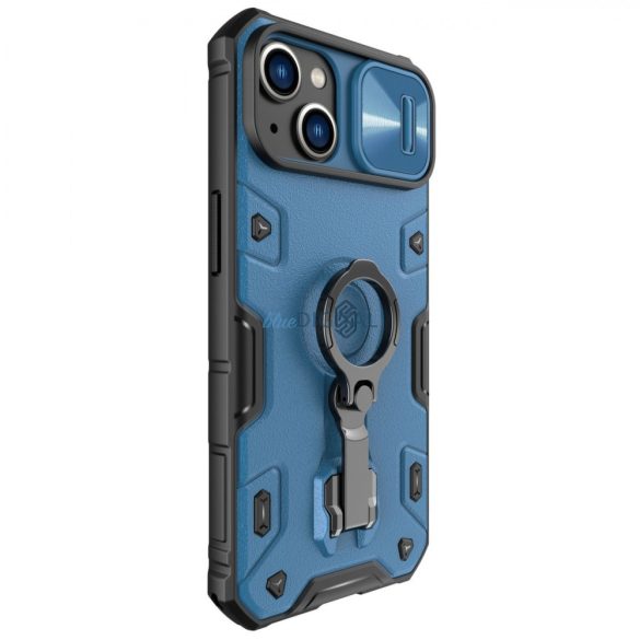 Nillkin CamShield Armor Pro Case iPhone 14 Armor tok kameravédővel gyűrűs állvánnyal Kék