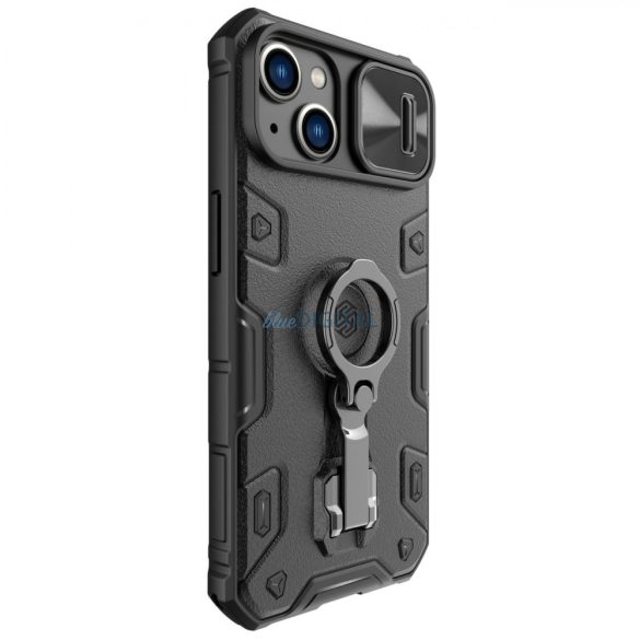 Nillkin CamShield Armor Pro tok iPhone 14 Plus Armor tok kameravédővel gyűrűs állvánnyal Fekete