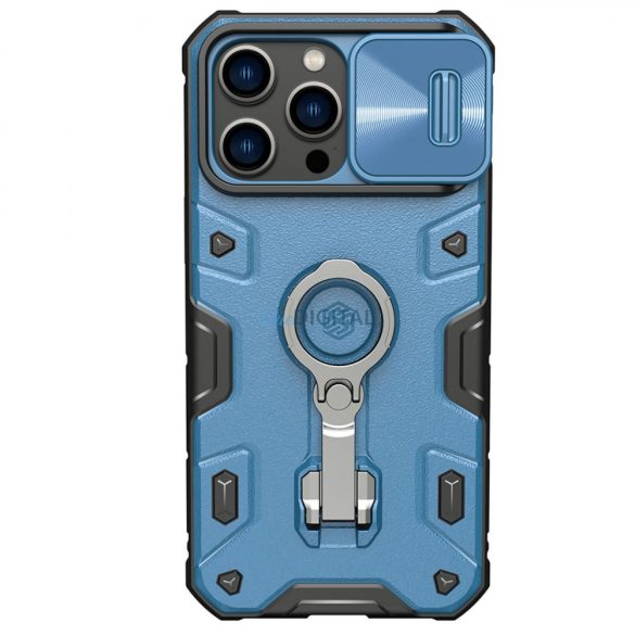 Nillkin CamShield Armor Pro tok iPhone 14 Pro Max Armor tok kameravédővel gyűrűs állvánnyal Kék