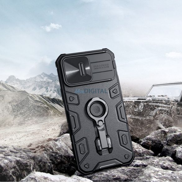 Nillkin CamShield Armor Pro tok iPhone 14 Pro Max Armor tok kameravédővel gyűrűs állvánnyal Kék