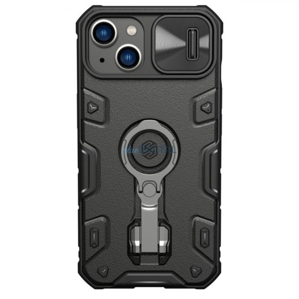 Nillkin CamShield Armor Pro mágneses tok iPhone 14 MagSafe Armor tok állvány gyűrű fekete