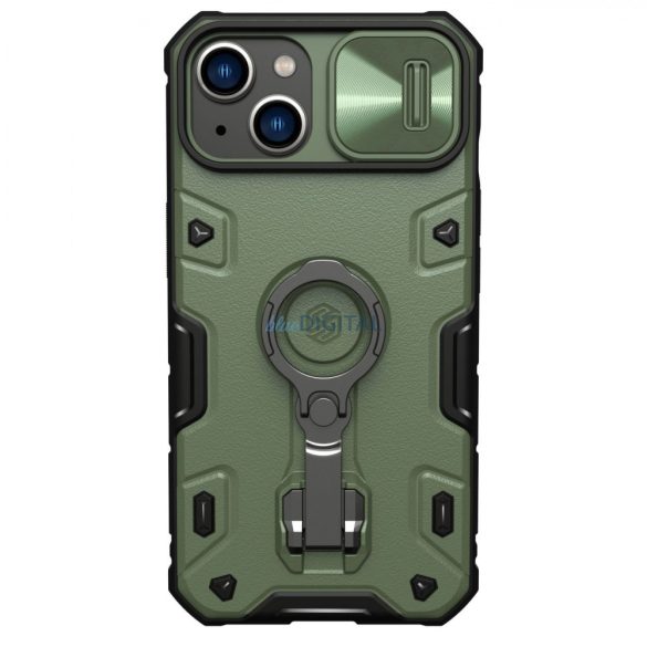 Nillkin CamShield Armor Pro mágneses tok iPhone 14 mágneses MagSafe tok kamerával Sötétzöld