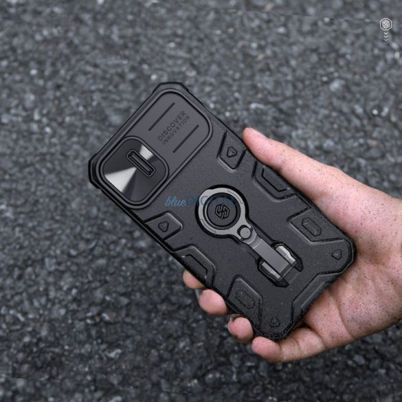 Nillkin CamShield Armor Pro mágneses tok iPhone 14 mágneses MagSafe tok kamerával Sötétzöld
