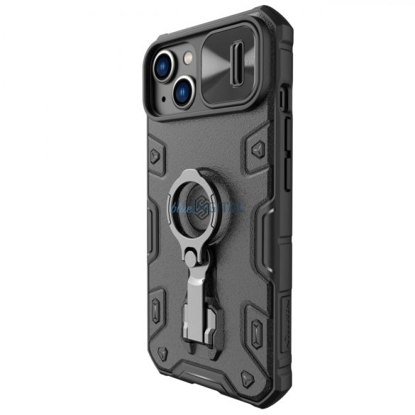 Nillkin CamShield Armor Pro mágneses tok iPhone 14 Plus MagSafe Armor tok állvány gyűrű fekete