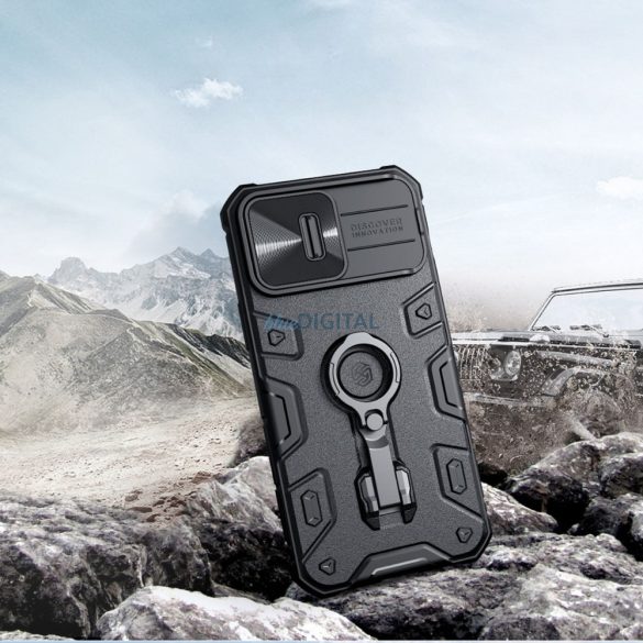 Nillkin CamShield Armor Pro mágneses tok iPhone 14 Pro Max mágneses MagSafe védőtok kameravédővel kék