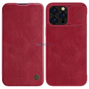 Nillkin Qin Pro bőr tok iPhone 14 Pro Max 6.7 2022 piros
