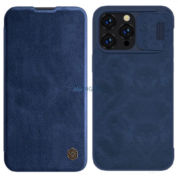 Nillkin Qin Pro bőr tok iPhone 14 Pro Max 6.7 2022 kék