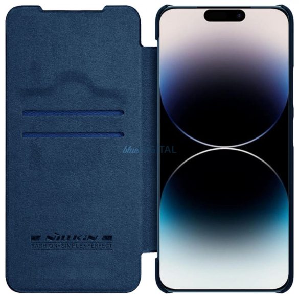 Nillkin Qin Pro bőr tok iPhone 14 Pro Max 6.7 2022 kék