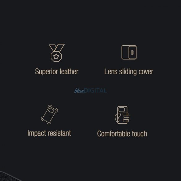 Nillkin Qin Pro bőr tok - sima bőr iPhone 14 Plus 6.7 2022 túláradó zöld