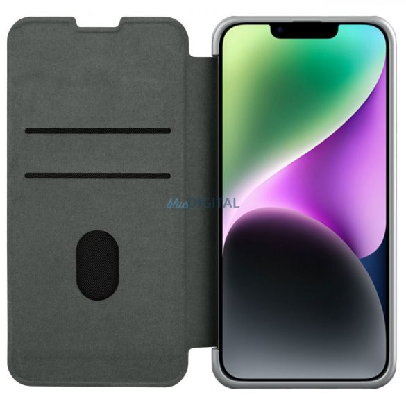 Nillkin Qin Qin Cloth Pro Case Case tok iPhone 14 kamera védő Holster Cover Cover Flip Case szürke