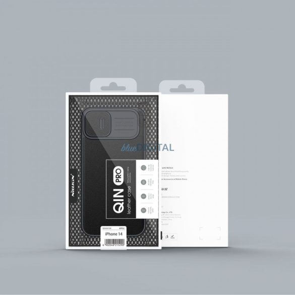 Nillkin Qin Qin Cloth Pro Case Case tok iPhone 14 kamera védő Holster Cover Cover Flip Case szürke