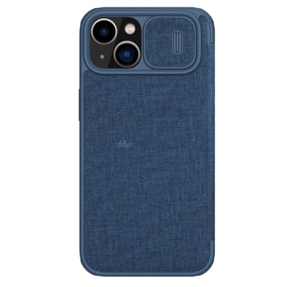 Nillkin Qin Qin Cloth Pro Case tok iPhone 14 Plus kamera védő tok Flip Case kék