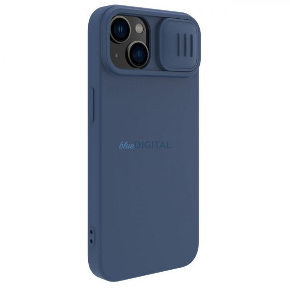 Nillkin CamShield mágneses szilikon tok iPhone 14 Plus mágneses MagSafe tok kameravédővel kék