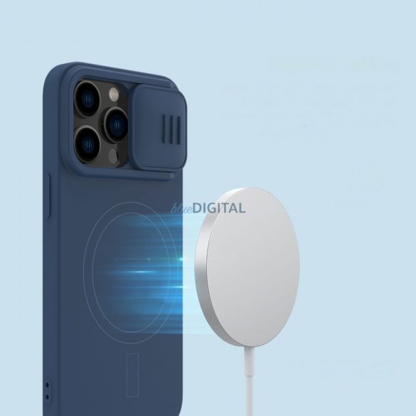 Nillkin CamShield mágneses szilikon tok iPhone 14 Pro Max mágneses MagSafe tok kameravédővel kék