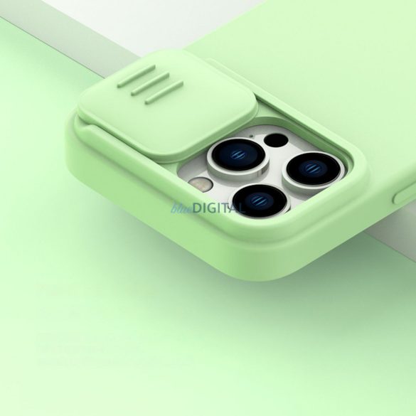 Nillkin CamShield mágneses szilikon tok iPhone 14 Pro Max mágneses MagSafe tok kameravédővel Zöld