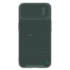 Nillkin Textured S tok iPhone 14 Pro Max Armor tok kameravédővel sötétzöld