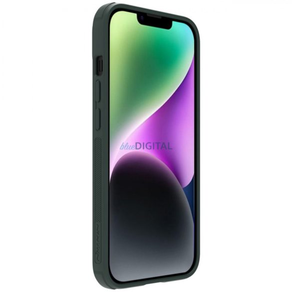 Nillkin Textured S tok iPhone 14 Pro Max Armor tok kameravédővel sötétzöld