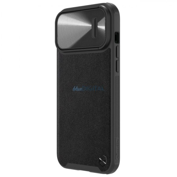 Nillkin CamShield bőr S tok iPhone 14 Pro tok kameravédővel fekete